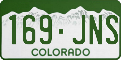 CO license plate 169JNS