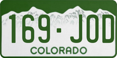 CO license plate 169JOD