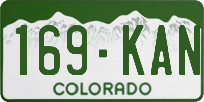 CO license plate 169KAN