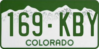 CO license plate 169KBY