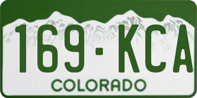 CO license plate 169KCA