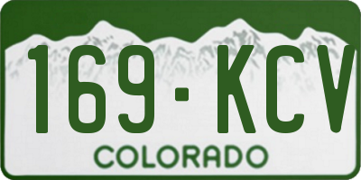 CO license plate 169KCV