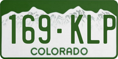 CO license plate 169KLP