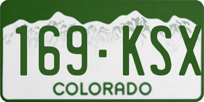 CO license plate 169KSX