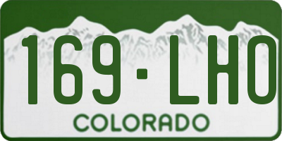 CO license plate 169LHO