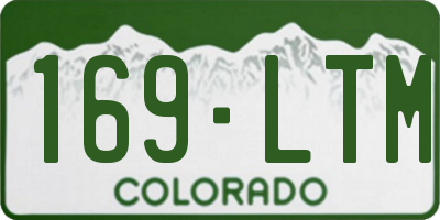 CO license plate 169LTM