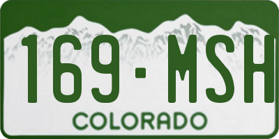 CO license plate 169MSH