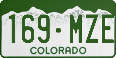 CO license plate 169MZE