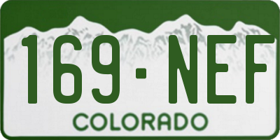 CO license plate 169NEF