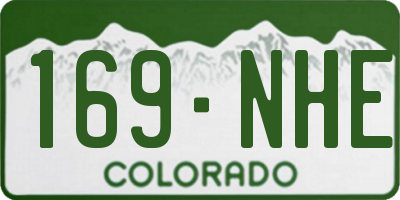 CO license plate 169NHE