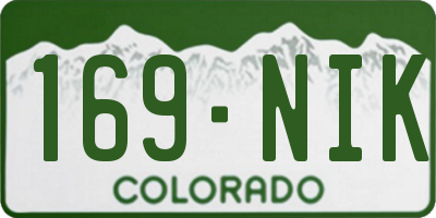 CO license plate 169NIK