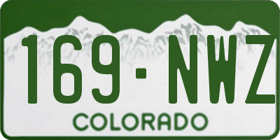 CO license plate 169NWZ