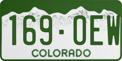 CO license plate 169OEW