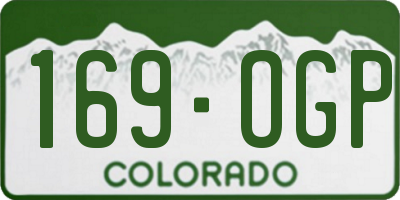 CO license plate 169OGP