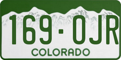 CO license plate 169OJR