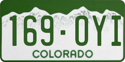 CO license plate 169OYI