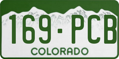 CO license plate 169PCB