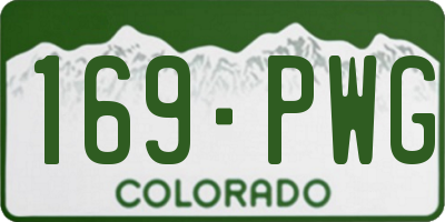 CO license plate 169PWG