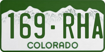 CO license plate 169RHA