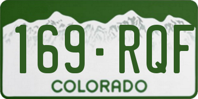 CO license plate 169RQF