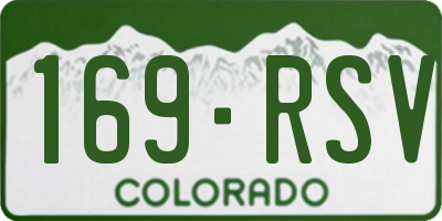CO license plate 169RSV