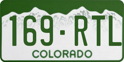 CO license plate 169RTL