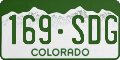 CO license plate 169SDG