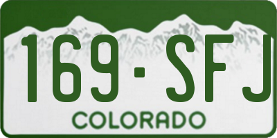 CO license plate 169SFJ