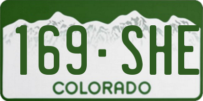CO license plate 169SHE