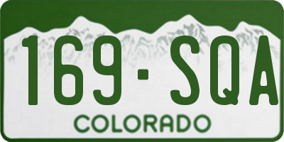 CO license plate 169SQA