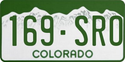 CO license plate 169SRO