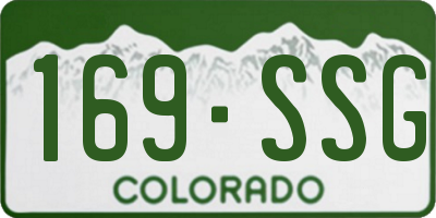 CO license plate 169SSG