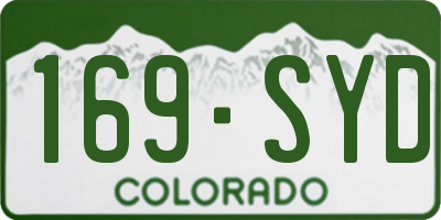 CO license plate 169SYD