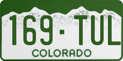 CO license plate 169TUL