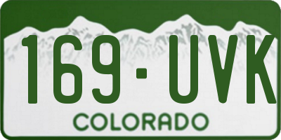 CO license plate 169UVK