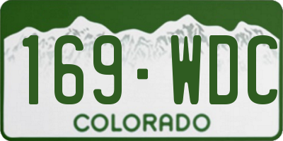 CO license plate 169WDC