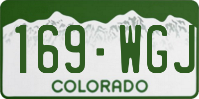 CO license plate 169WGJ