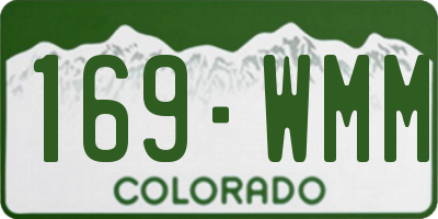 CO license plate 169WMM