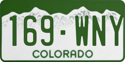 CO license plate 169WNY