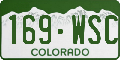CO license plate 169WSC