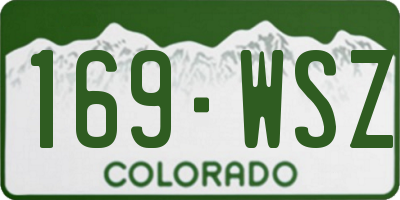 CO license plate 169WSZ
