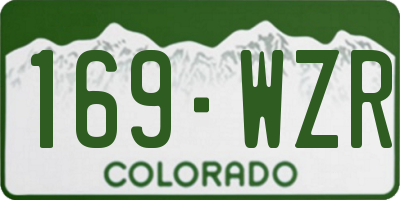 CO license plate 169WZR