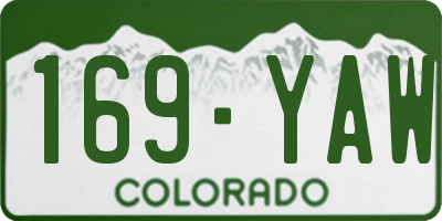 CO license plate 169YAW