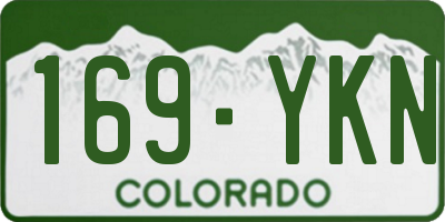 CO license plate 169YKN
