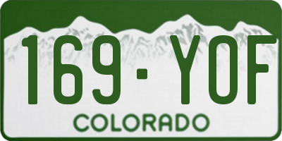CO license plate 169YOF