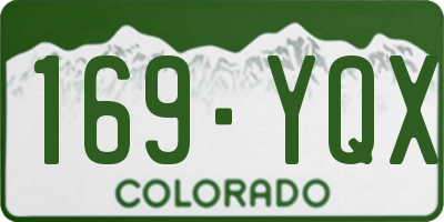 CO license plate 169YQX