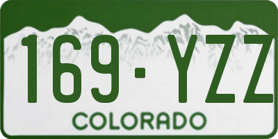 CO license plate 169YZZ