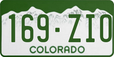 CO license plate 169ZIO