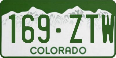 CO license plate 169ZTW