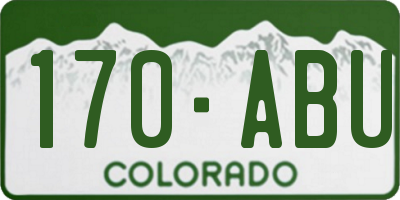 CO license plate 170ABU